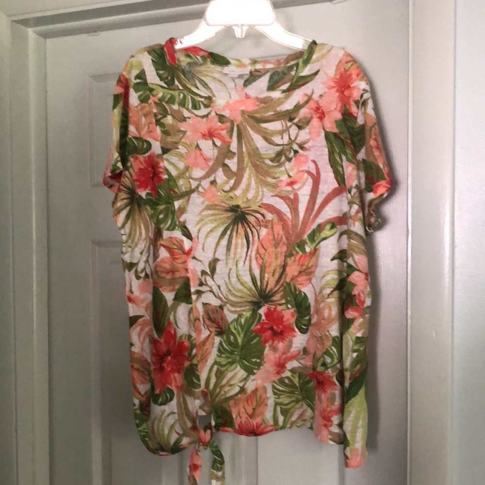 EUC J. Jill linen tropical tie top size M